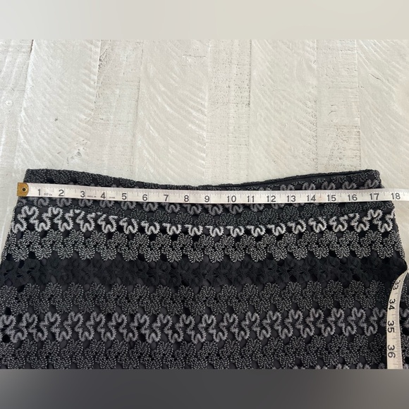 Black & Grey Festival Whimsy Goth Emo Striped Design Lined Maxi Skirt Size Large - Picture 5 of 9